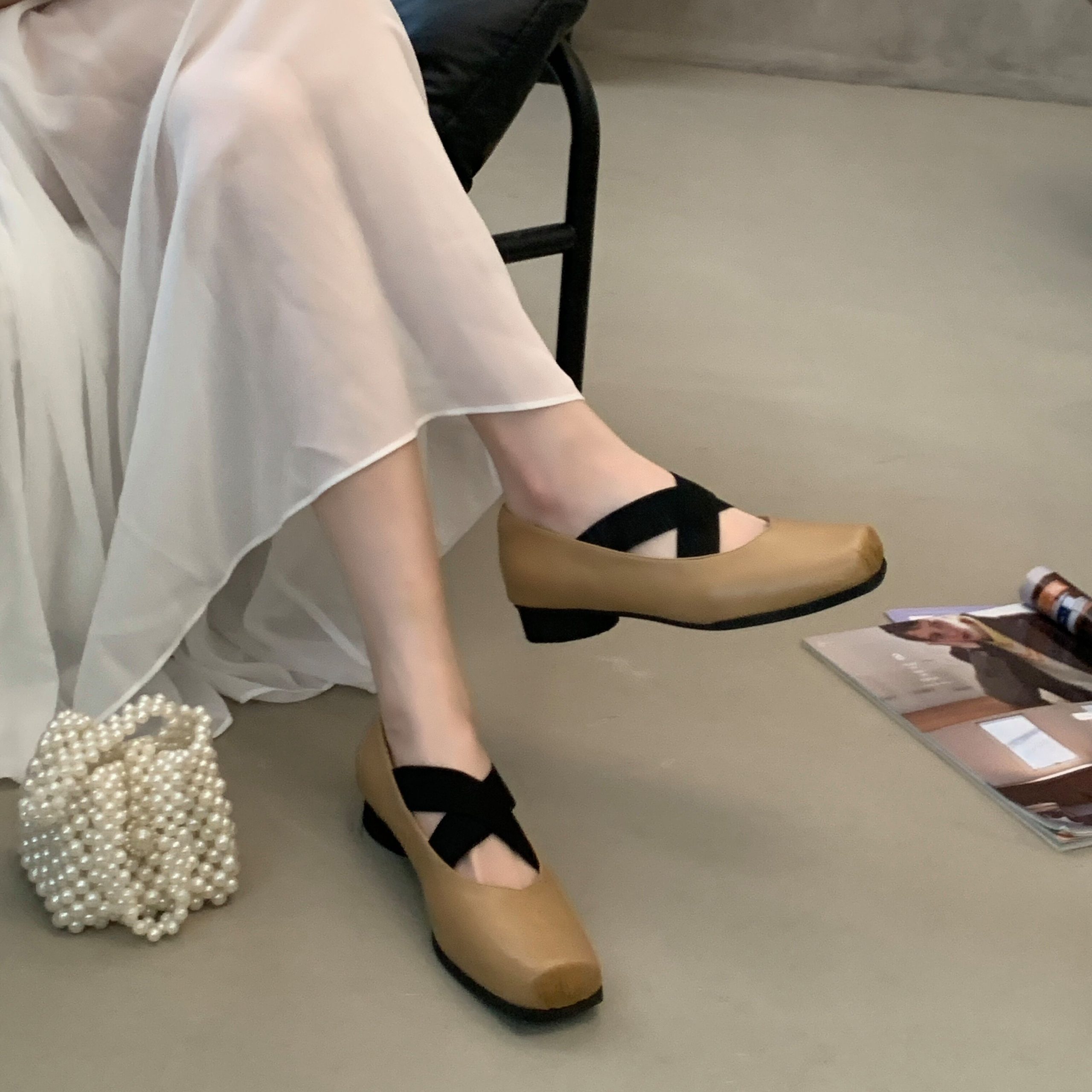 Four Seasons Chinese Style Ballet Shoes 2026 Spring Summer New Style Elegant Chunky Heel Square Toe Mary Jane - Image 3
